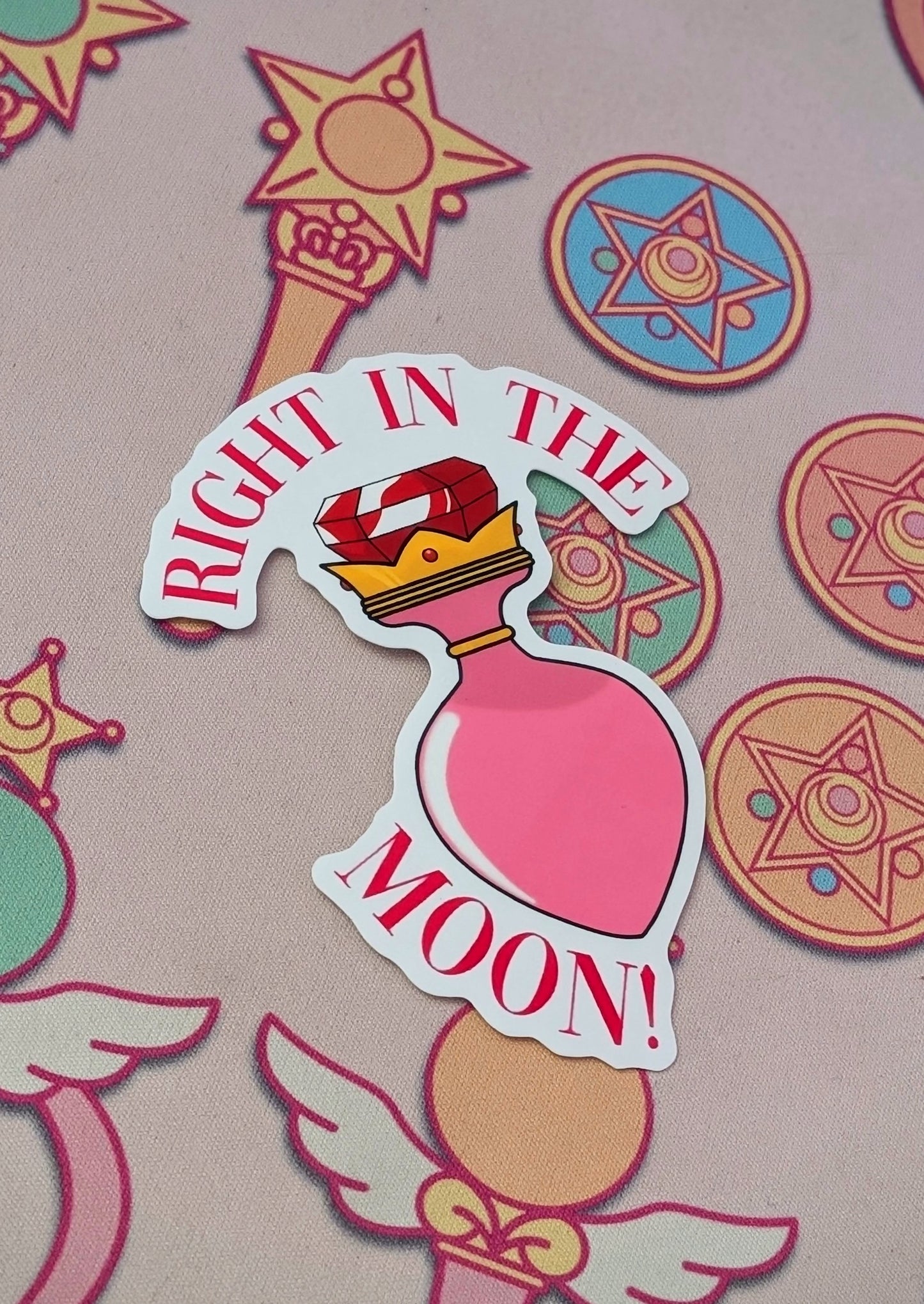 Right in the moon! Sticker